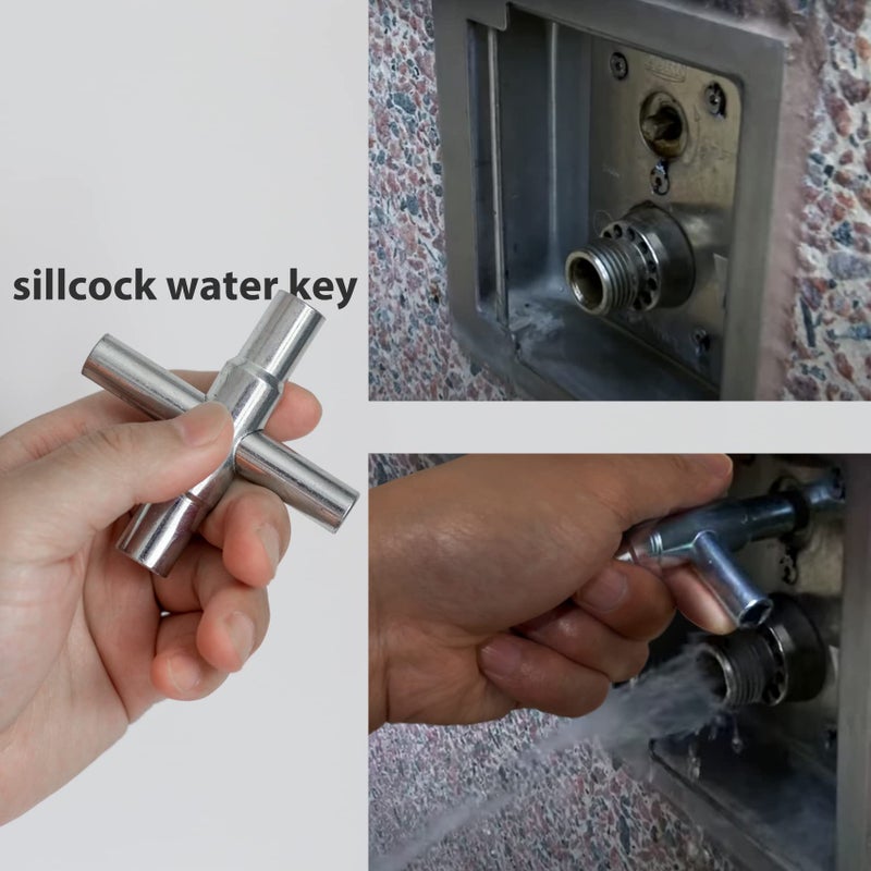 BearHut 4 Way Sillcock Key Wrench Set  1/4""  9/32""  5/16""  11/32"" Water Utility Key for Faucet  Spigots and Most Valves  4 Pack - Image 3